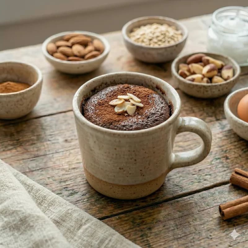 Bolo de caneca de cacau sem açúcar